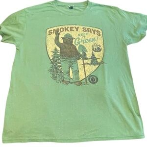 Vintage Optima Official Smokey Says Keep It Green T-Shirt Size Large